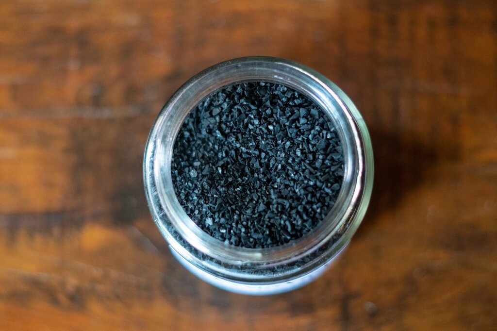 activated charcoal bags placed in refrigerator door compartment