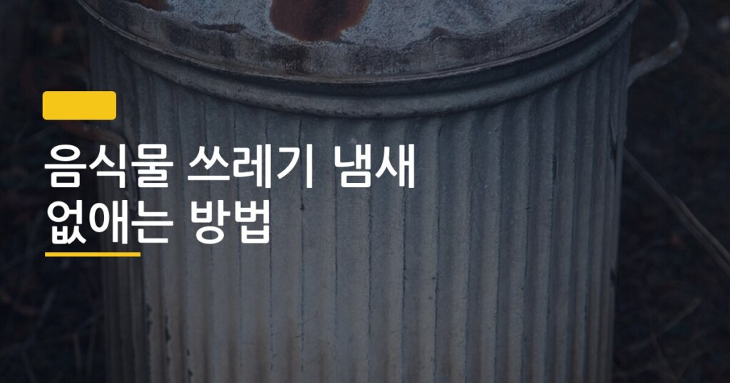 음식물 쓰레기 냄새 없애는 방법, 여름에 이것만 몰랐어도 벌써 해결됐을 텐데